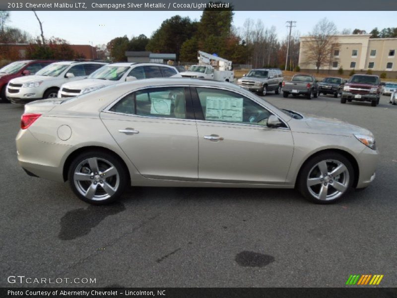 Champagne Silver Metallic / Cocoa/Light Neutral 2013 Chevrolet Malibu LTZ