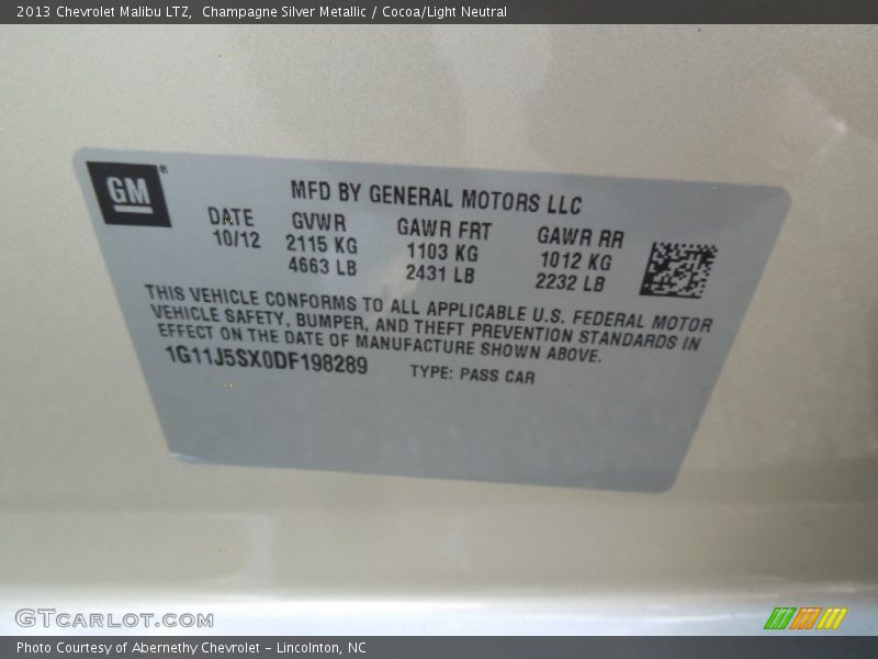 Champagne Silver Metallic / Cocoa/Light Neutral 2013 Chevrolet Malibu LTZ