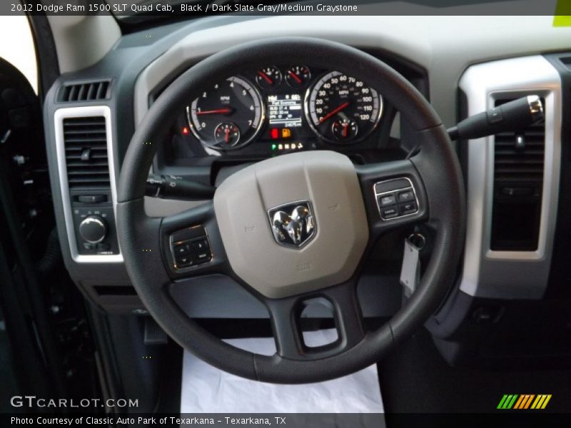 Black / Dark Slate Gray/Medium Graystone 2012 Dodge Ram 1500 SLT Quad Cab