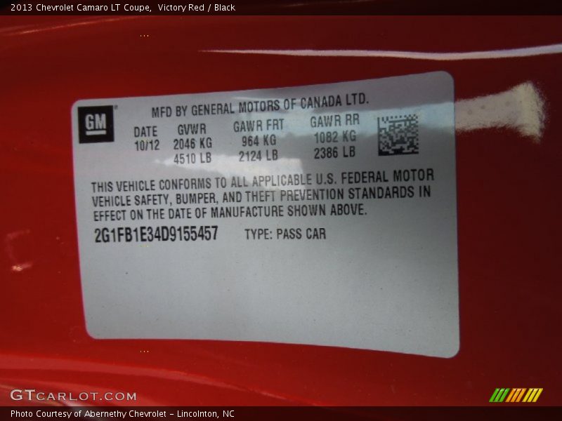 Victory Red / Black 2013 Chevrolet Camaro LT Coupe