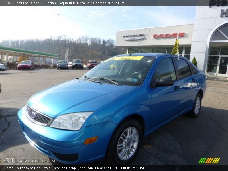 Aqua Blue Metallic / Charcoal/Light Flint 2007 Ford Focus ZX4 SE Sedan