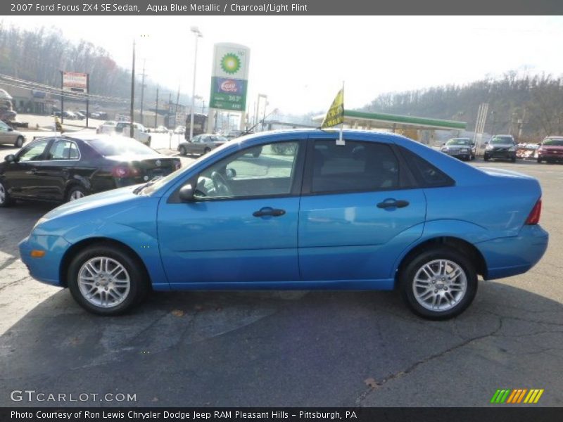 Aqua Blue Metallic / Charcoal/Light Flint 2007 Ford Focus ZX4 SE Sedan
