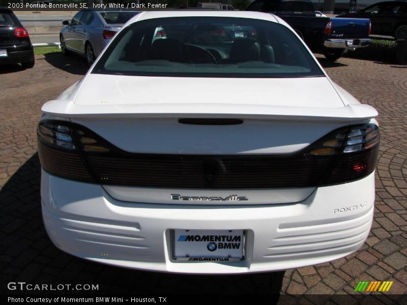 Ivory White / Dark Pewter 2003 Pontiac Bonneville SE