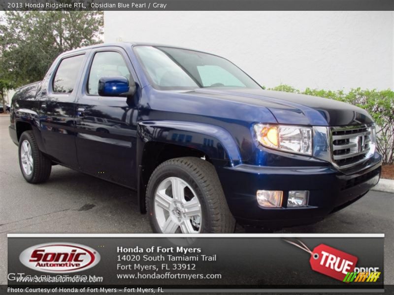 Obsidian Blue Pearl / Gray 2013 Honda Ridgeline RTL