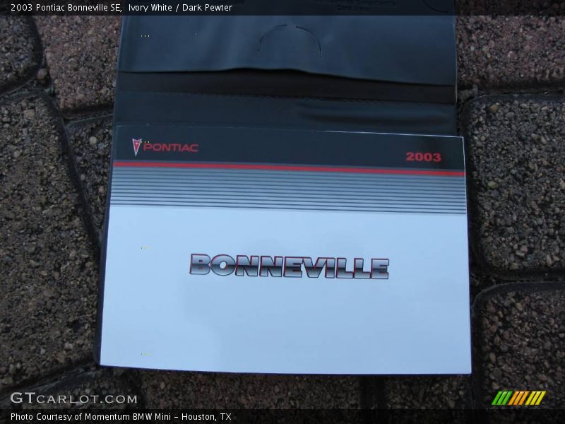Ivory White / Dark Pewter 2003 Pontiac Bonneville SE