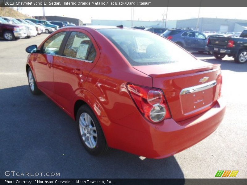 Inferno Orange Metallic / Jet Black/Dark Titanium 2013 Chevrolet Sonic LT Sedan