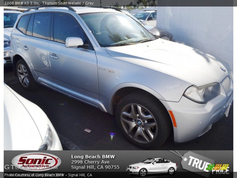 Titanium Silver Metallic / Grey 2008 BMW X3 3.0si
