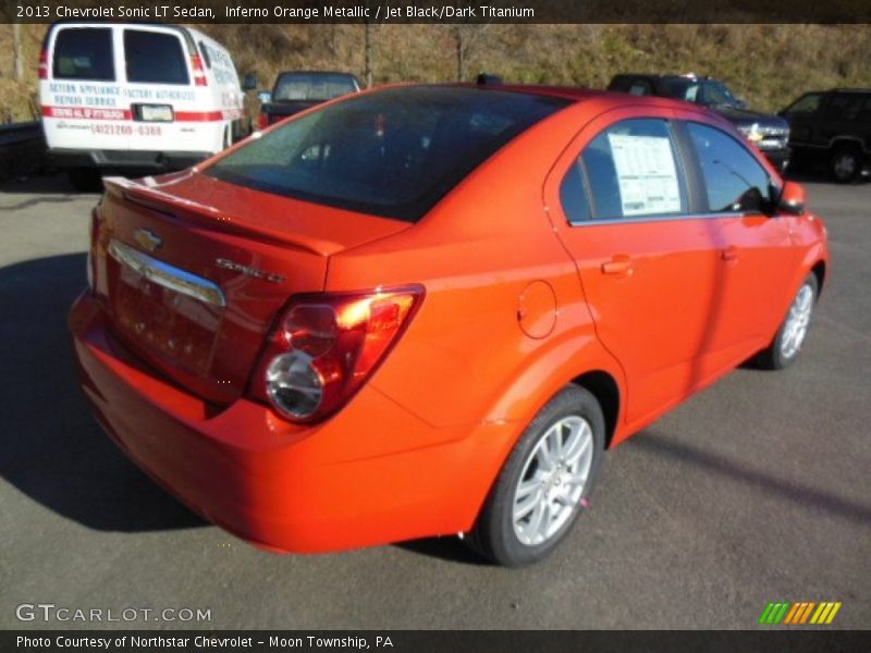 Inferno Orange Metallic / Jet Black/Dark Titanium 2013 Chevrolet Sonic LT Sedan