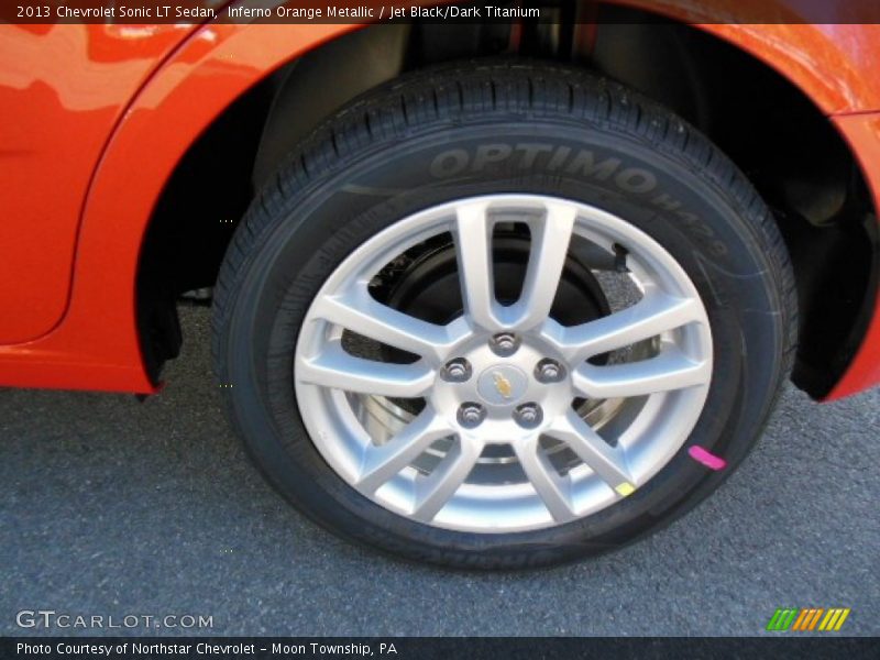 Inferno Orange Metallic / Jet Black/Dark Titanium 2013 Chevrolet Sonic LT Sedan