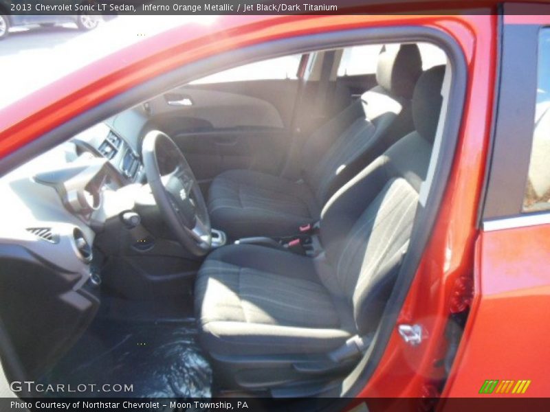Inferno Orange Metallic / Jet Black/Dark Titanium 2013 Chevrolet Sonic LT Sedan