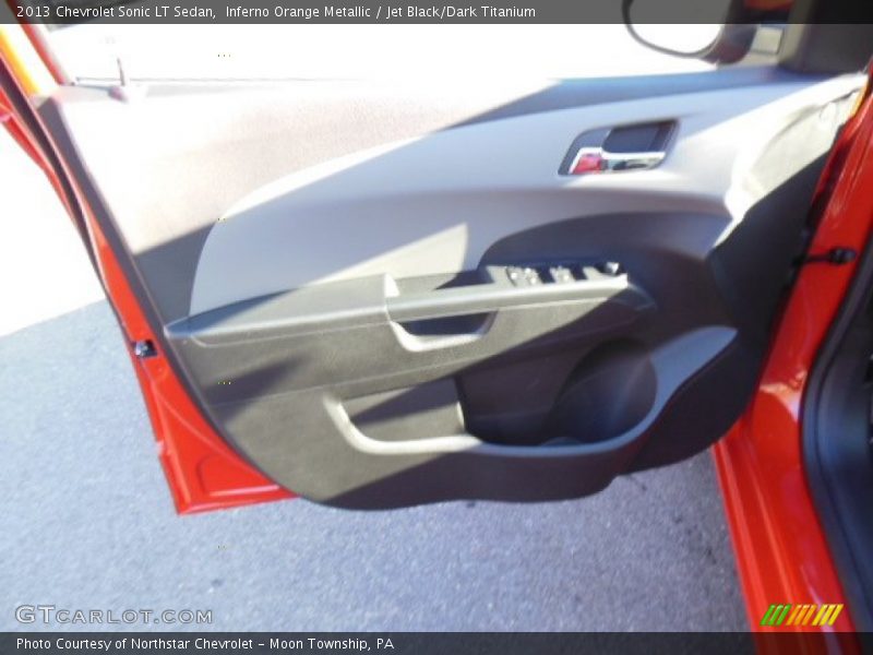 Inferno Orange Metallic / Jet Black/Dark Titanium 2013 Chevrolet Sonic LT Sedan