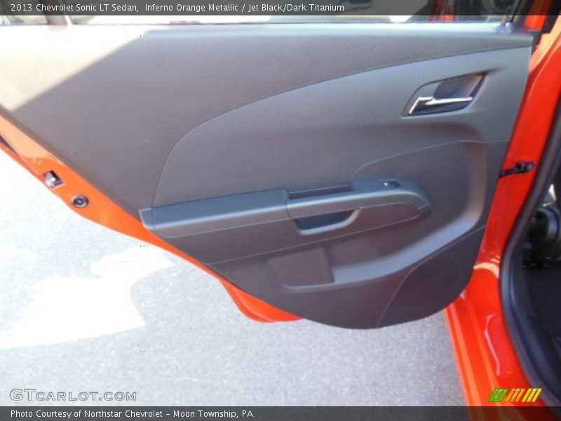 Inferno Orange Metallic / Jet Black/Dark Titanium 2013 Chevrolet Sonic LT Sedan