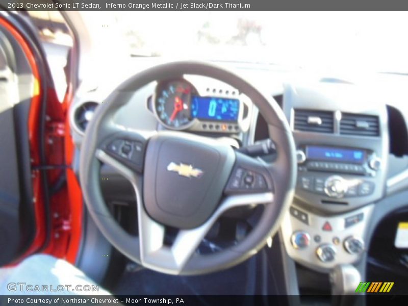 Inferno Orange Metallic / Jet Black/Dark Titanium 2013 Chevrolet Sonic LT Sedan