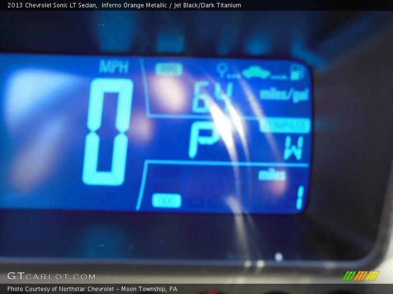 Inferno Orange Metallic / Jet Black/Dark Titanium 2013 Chevrolet Sonic LT Sedan