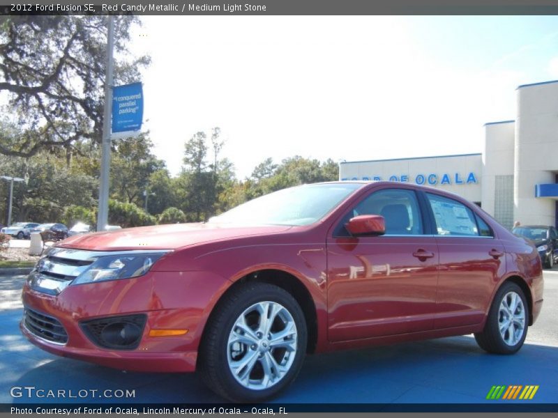 Red Candy Metallic / Medium Light Stone 2012 Ford Fusion SE