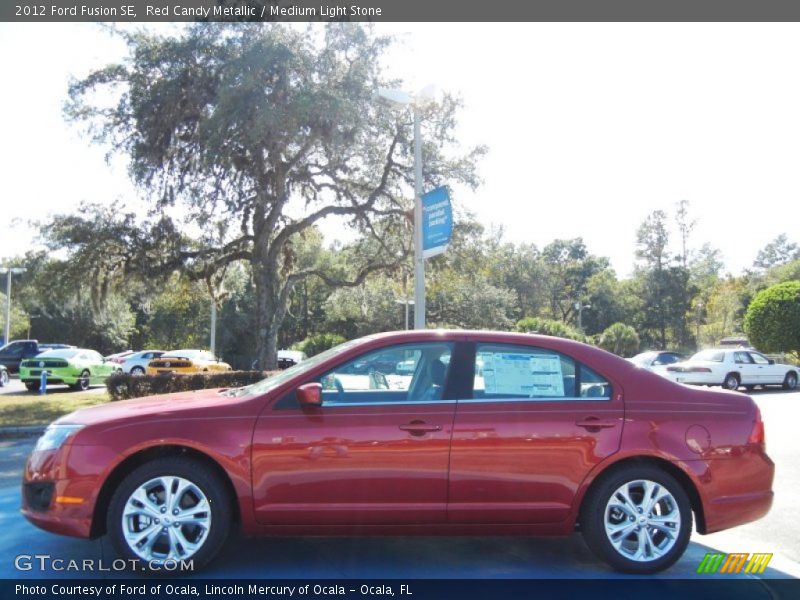 Red Candy Metallic / Medium Light Stone 2012 Ford Fusion SE