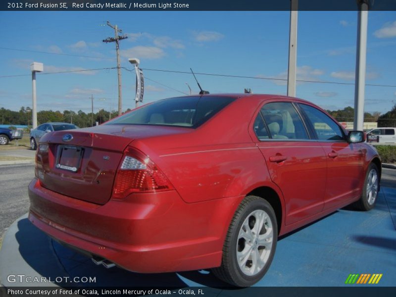 Red Candy Metallic / Medium Light Stone 2012 Ford Fusion SE
