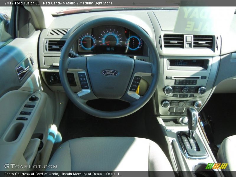 Red Candy Metallic / Medium Light Stone 2012 Ford Fusion SE