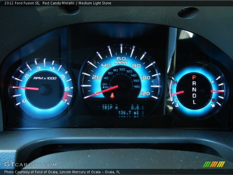 Red Candy Metallic / Medium Light Stone 2012 Ford Fusion SE