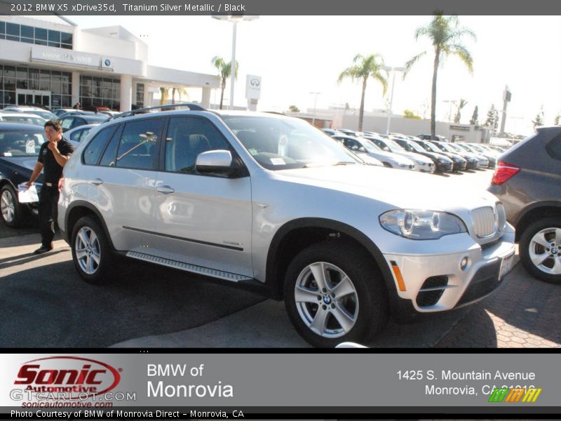 Titanium Silver Metallic / Black 2012 BMW X5 xDrive35d