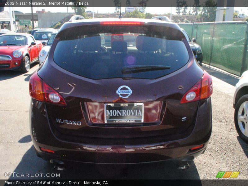 Merlot Metallic / Beige 2009 Nissan Murano S