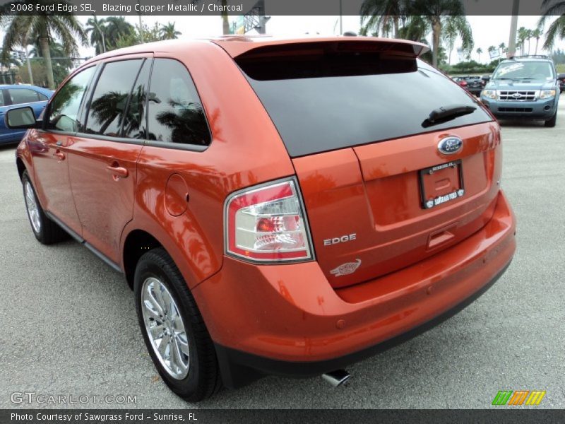 Blazing Copper Metallic / Charcoal 2008 Ford Edge SEL