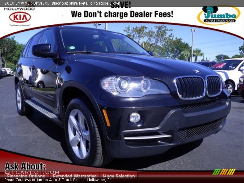 Black Sapphire Metallic / Saddle Brown 2010 BMW X5 xDrive30i