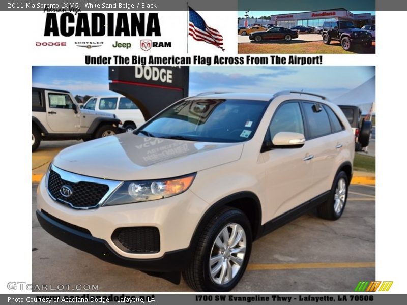 White Sand Beige / Black 2011 Kia Sorento LX V6