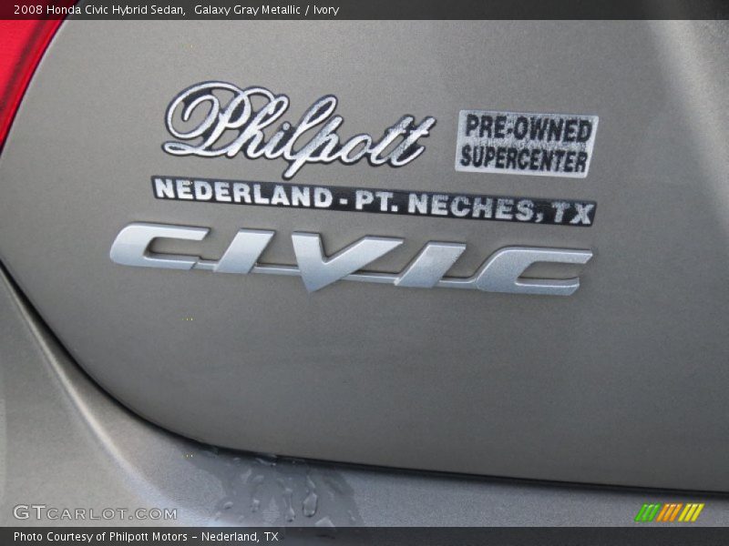 Galaxy Gray Metallic / Ivory 2008 Honda Civic Hybrid Sedan