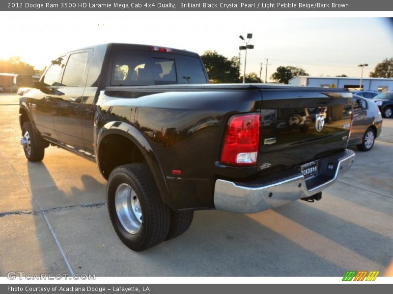 Brilliant Black Crystal Pearl / Light Pebble Beige/Bark Brown 2012 Dodge Ram 3500 HD Laramie Mega Cab 4x4 Dually