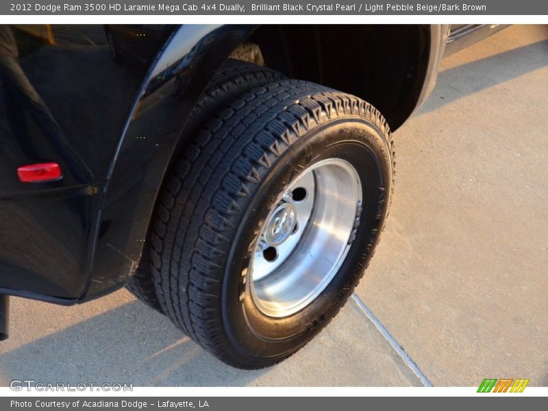 Brilliant Black Crystal Pearl / Light Pebble Beige/Bark Brown 2012 Dodge Ram 3500 HD Laramie Mega Cab 4x4 Dually