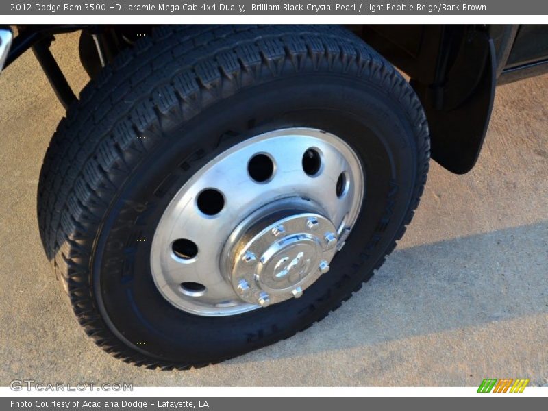Brilliant Black Crystal Pearl / Light Pebble Beige/Bark Brown 2012 Dodge Ram 3500 HD Laramie Mega Cab 4x4 Dually