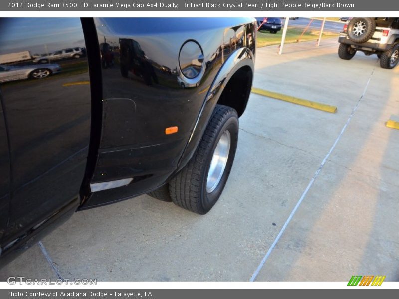 Brilliant Black Crystal Pearl / Light Pebble Beige/Bark Brown 2012 Dodge Ram 3500 HD Laramie Mega Cab 4x4 Dually