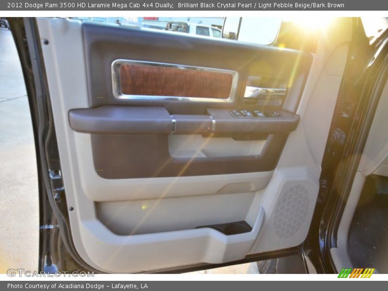 Brilliant Black Crystal Pearl / Light Pebble Beige/Bark Brown 2012 Dodge Ram 3500 HD Laramie Mega Cab 4x4 Dually