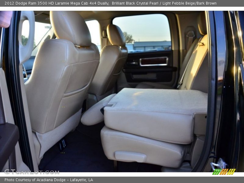 Brilliant Black Crystal Pearl / Light Pebble Beige/Bark Brown 2012 Dodge Ram 3500 HD Laramie Mega Cab 4x4 Dually