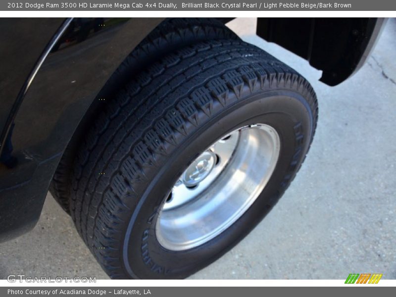 Brilliant Black Crystal Pearl / Light Pebble Beige/Bark Brown 2012 Dodge Ram 3500 HD Laramie Mega Cab 4x4 Dually
