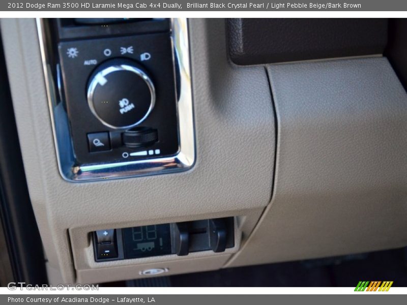 Brilliant Black Crystal Pearl / Light Pebble Beige/Bark Brown 2012 Dodge Ram 3500 HD Laramie Mega Cab 4x4 Dually