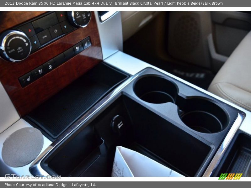 Brilliant Black Crystal Pearl / Light Pebble Beige/Bark Brown 2012 Dodge Ram 3500 HD Laramie Mega Cab 4x4 Dually