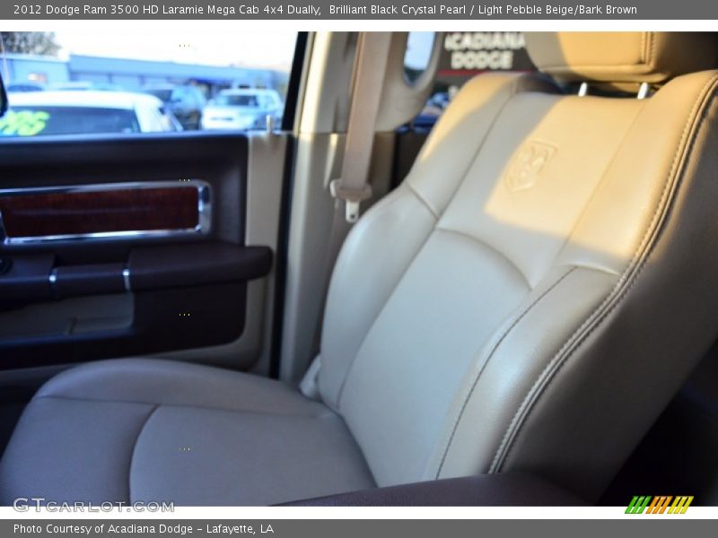 Brilliant Black Crystal Pearl / Light Pebble Beige/Bark Brown 2012 Dodge Ram 3500 HD Laramie Mega Cab 4x4 Dually