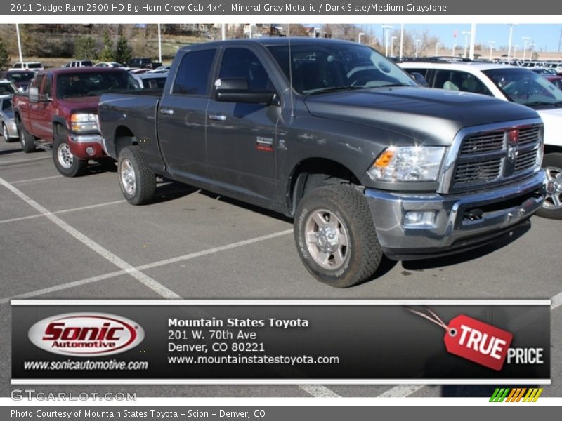 Mineral Gray Metallic / Dark Slate/Medium Graystone 2011 Dodge Ram 2500 HD Big Horn Crew Cab 4x4