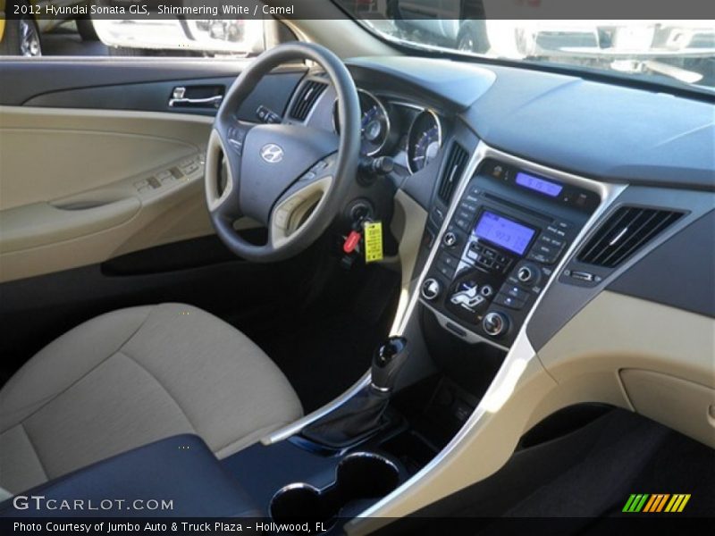 Shimmering White / Camel 2012 Hyundai Sonata GLS