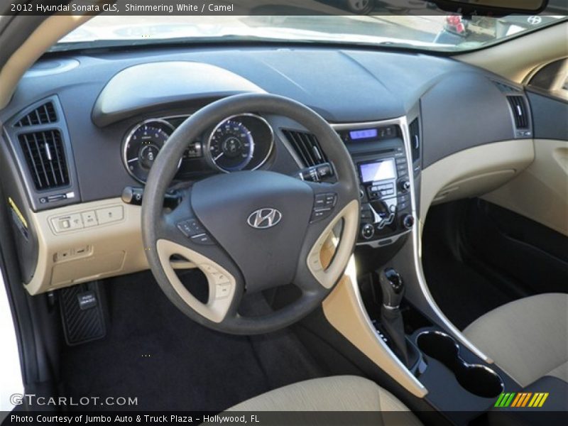 Shimmering White / Camel 2012 Hyundai Sonata GLS