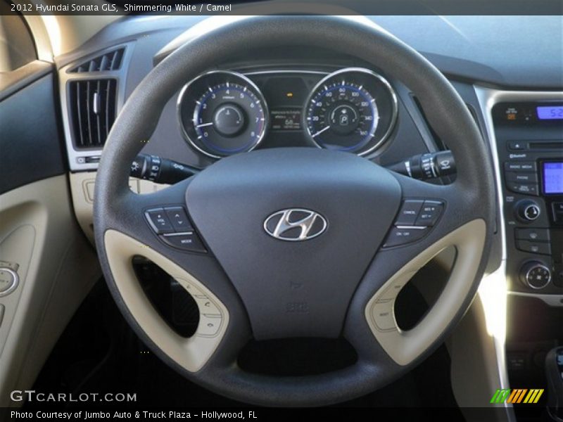 Shimmering White / Camel 2012 Hyundai Sonata GLS