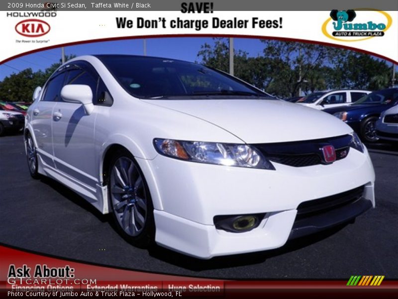 Taffeta White / Black 2009 Honda Civic Si Sedan