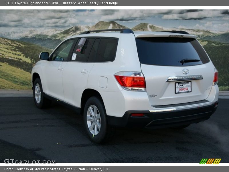 Blizzard White Pearl / Sand Beige 2013 Toyota Highlander V6 4WD