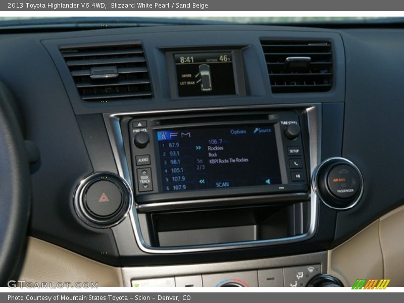 Blizzard White Pearl / Sand Beige 2013 Toyota Highlander V6 4WD
