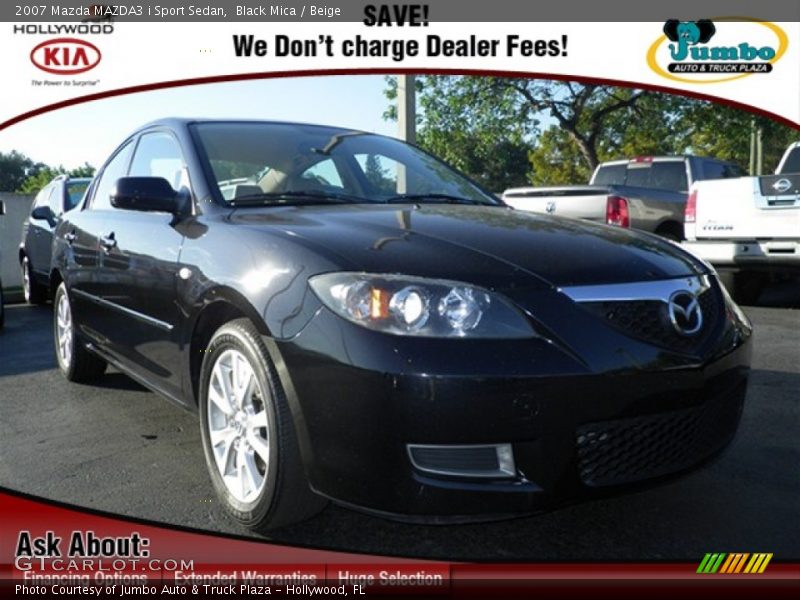 Black Mica / Beige 2007 Mazda MAZDA3 i Sport Sedan