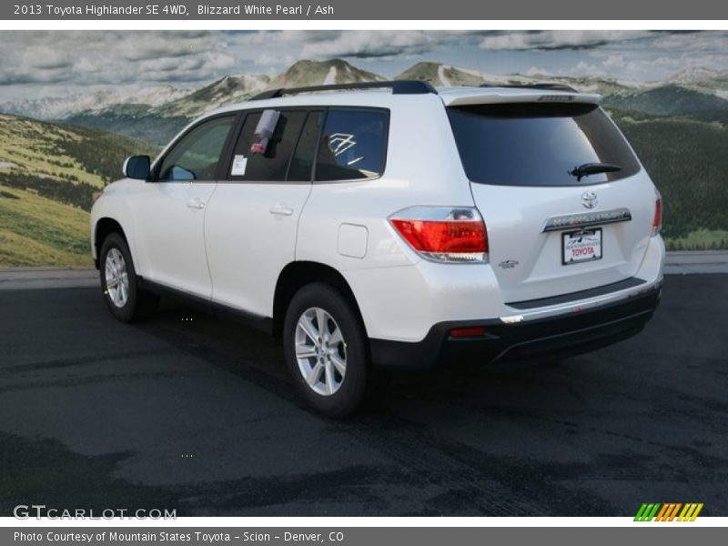 Blizzard White Pearl / Ash 2013 Toyota Highlander SE 4WD