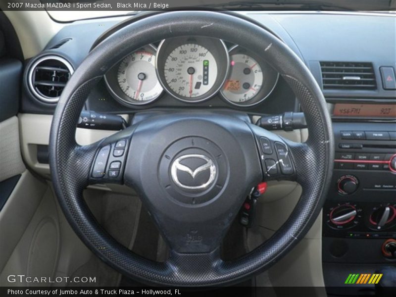 Black Mica / Beige 2007 Mazda MAZDA3 i Sport Sedan