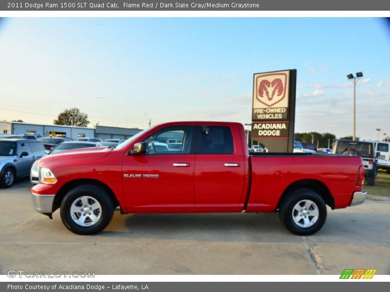 Flame Red / Dark Slate Gray/Medium Graystone 2011 Dodge Ram 1500 SLT Quad Cab